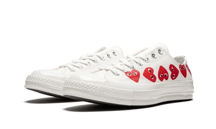 Converse Comme Des Garçons PLAY / Multi Hearts White - Image 2